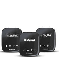 Digitek® DWM 101 Wireless Microphone System with ANC Noise Reduction, 360° Sound Capture, 100M Range, Up to 12 Hrs Battery, for DSLR, Android & iPhone