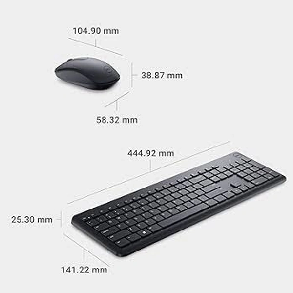 DELL Dell KM3322W Wireless Keyboard and Mouse Combo – Stylish, Long-Range, Reliable for PC & Laptop