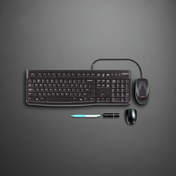 Logitech MK120 Keyboard and Mouse Combo – Reliable Wired Keyboard & Mouse for PC