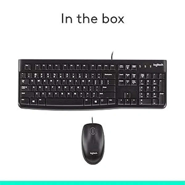 Logitech MK120 Keyboard and Mouse Combo – Reliable Wired Keyboard & Mouse for PC