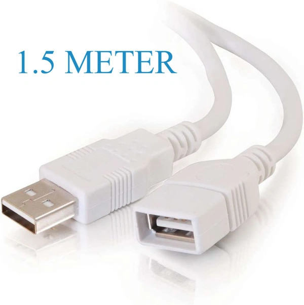 1.5M USB 2.0 Male to Female Extension Plug/Socket Adapter Cable - (Very Useful for LED/LCD TV USB Ports)