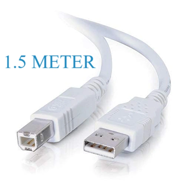 1.5 METER USB High Speed Printer cable Scanner Cable A Male to B Male Compatible for HP, Canon, Brother, Lexmark, Samsung, Epson, Dell, Xerox, Samsung and More Printers, White