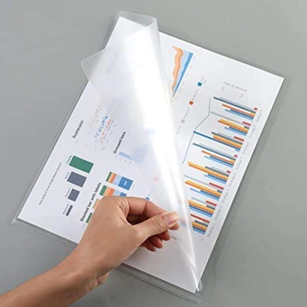 L-Type Plastic Folder Safe Project Document Folder A4 Plastic Paper Jacket Sleeves Project Folders | Royal Stationers Best Quality Guarantee