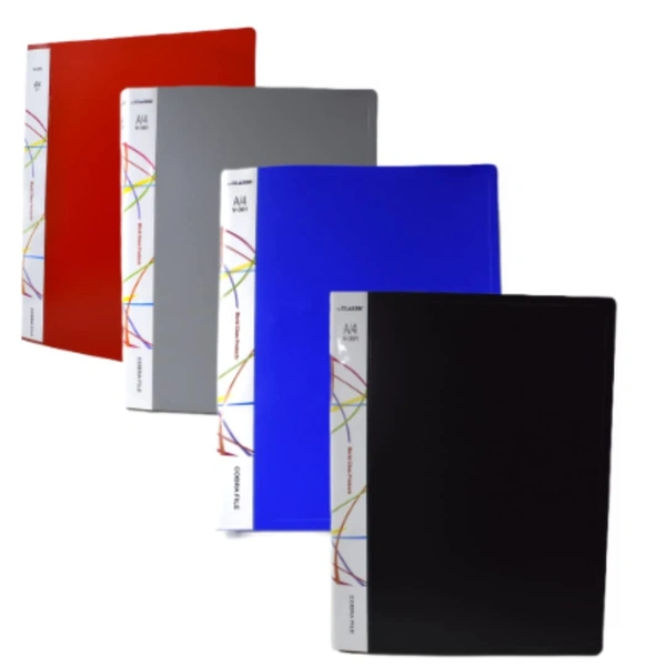 Spring Cobra Punchless Clip File | Durable Plastic Document File Folder | File for FC Size Documents | File Folder Organizer | Royal Stationers Best Quality Guarantee - Blue