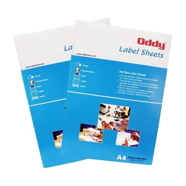 Oddy A4 Self Adhesive Paper Label Stickers for Laser & Inkjet Printers - | Royal Stationers Best Quality Guarantee