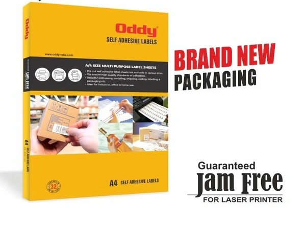 Oddy A4 Self Adhesive Paper Label Stickers for Laser & Inkjet Printers - | Royal Stationers Best Quality Guarantee