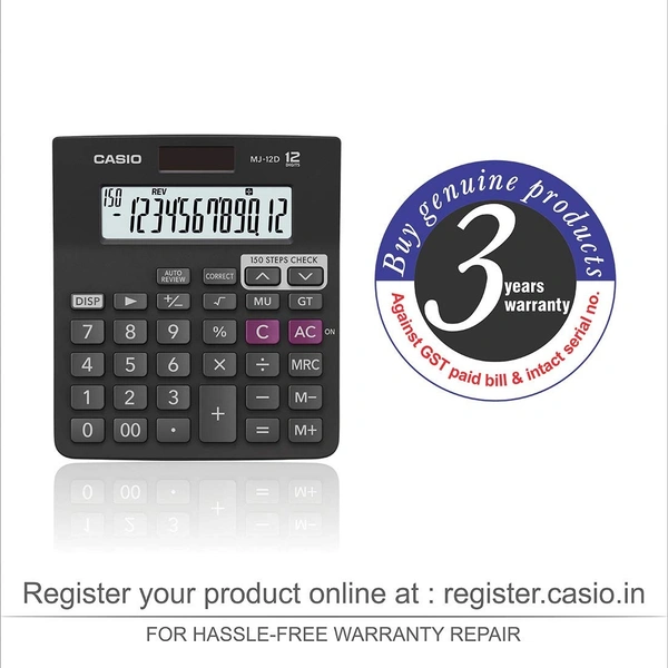 Casio MJ-12D 150 Steps Check and Correct Desktop Calculator | Royal Stationers Best Quality Guarantee