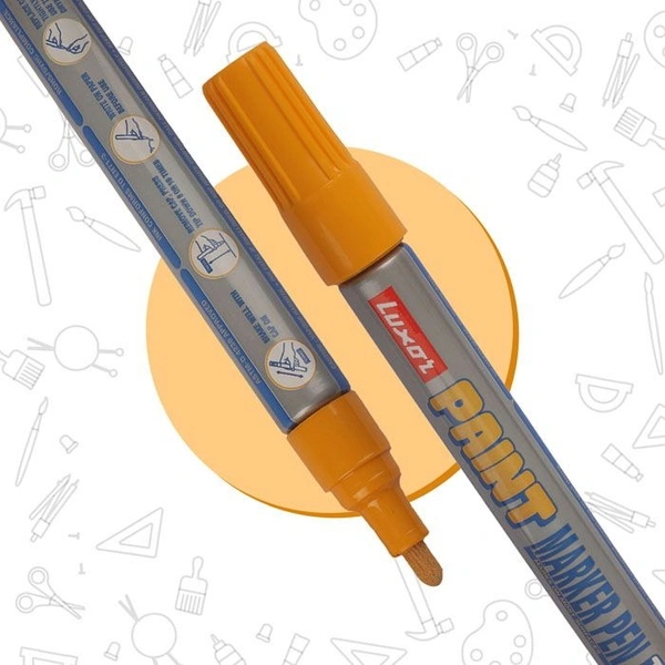 Luxor yellow paint marker with extra tip free pak of-10 | Royal Stationers Best Quality Guarantee