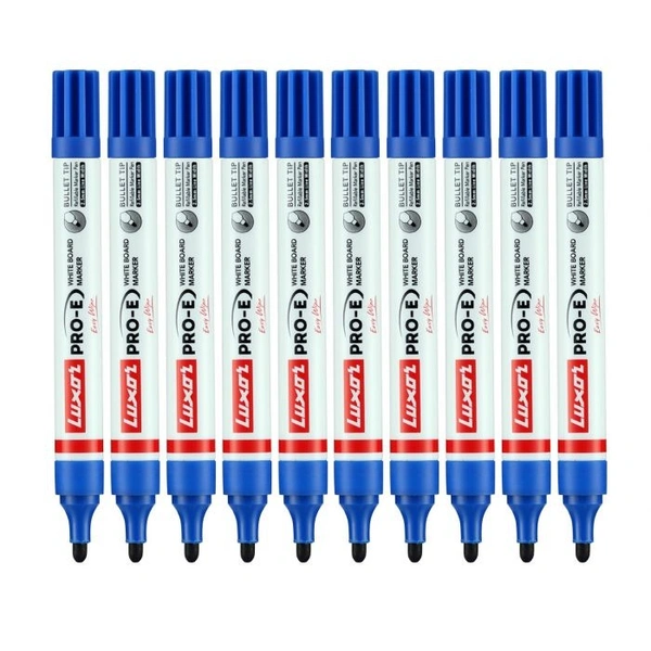 Luxor Refillable White Board Marker with extra replacement tip free - Blue - Box Of 10 | Royal Stationers Best Quality Guarantee