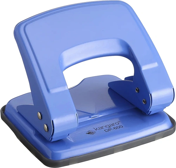 Kangaro Desk Essentials DP-600 2 Hole Metal Classic Medium Paper Punch | Removable Chip Tray With Durable Steel Consecution | Color May Vary, Pack Of 1 | Royal Stationers Best Quality Guarantee