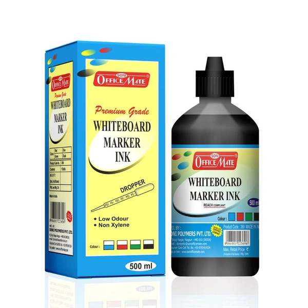 Office Mate White Board Marker Ink 500 Ml-Black | Royal Stationers Best Quality Guarantee