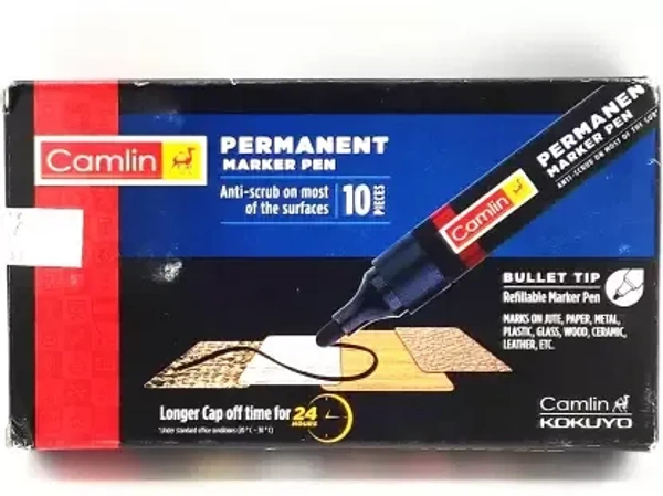 camlin permanent marker black- Pack of 10 | Royal Stationers Best Quality Guarantee