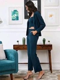 Women Latest 3 Piece Suit Lycra Trending - XL