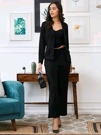 Women Latest 3 Piece Suit Lycra Trending - S
