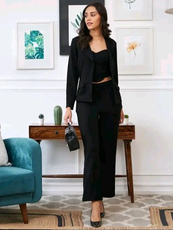 Women Latest 3 Piece Suit Lycra Trending  - L