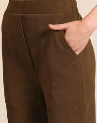 Women Lycra Top And Bottom Co-Ords Set For Women - M