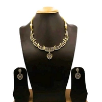 Stylish Premium Gold Necklace Set With American Diamonds, Latest Design