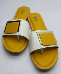 FLOOJO Turquoise open toe flats with golden details and super soft DOCTOR cushioned sole.45 - 7