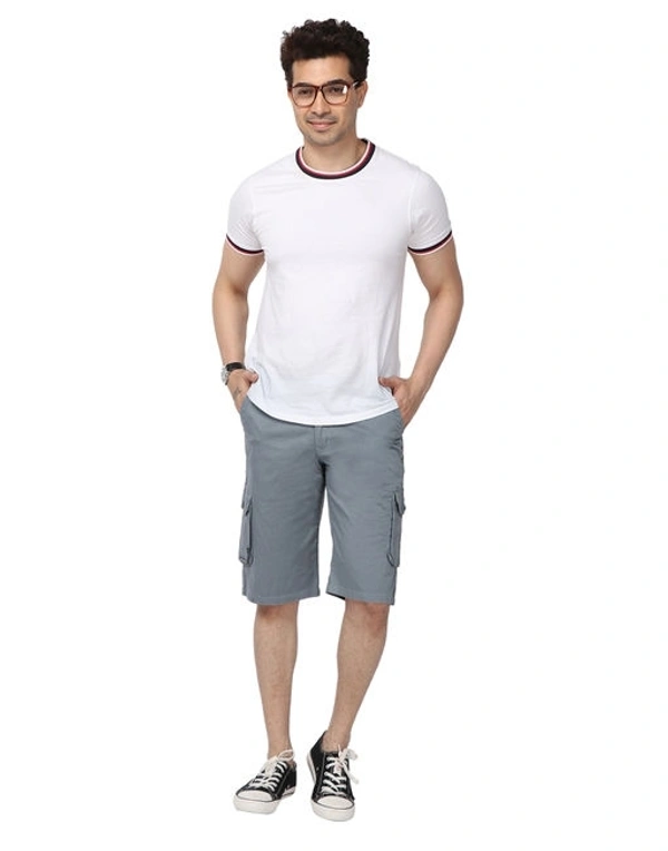Men's 100% Cotton Solid 6-Pocket Cargo Shorts - 32