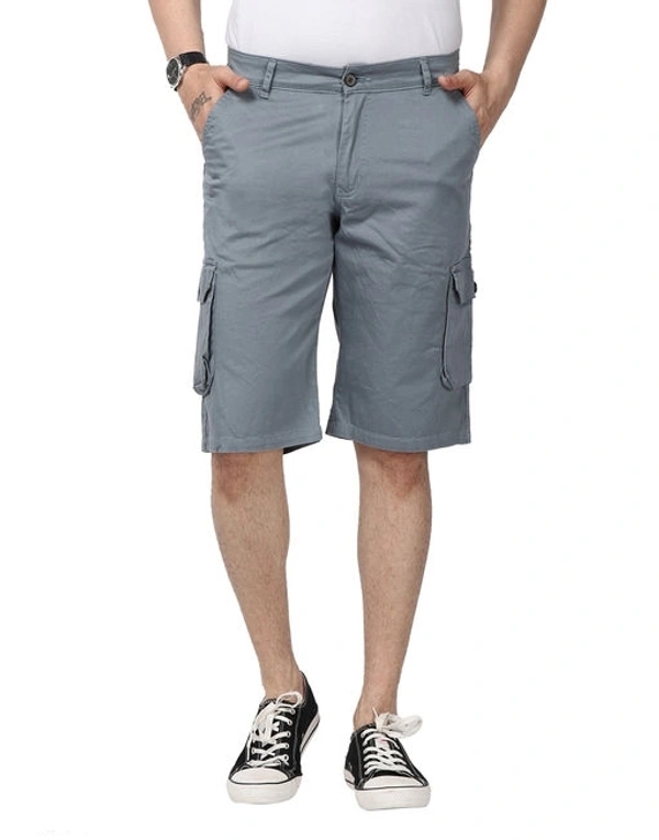 Men's 100% Cotton Solid 6-Pocket Cargo Shorts - 32