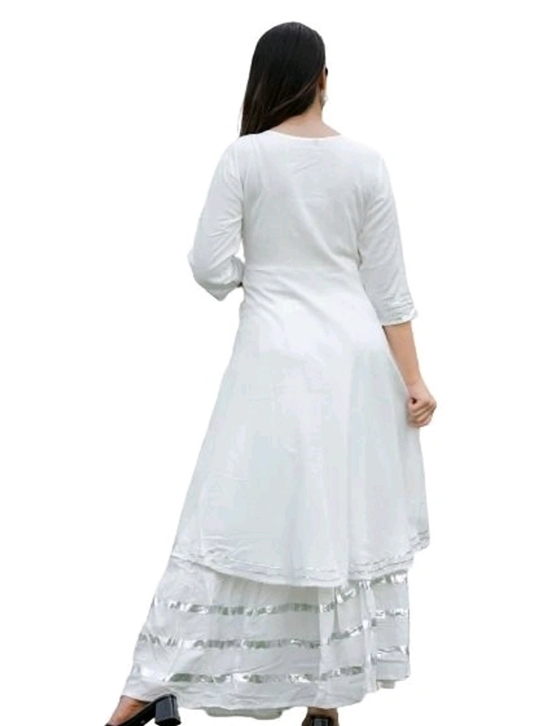 RAYON PREETY LOOK KURTI WITH GOTA WORK SKIRT3 - XL