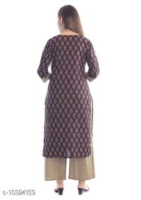 Women Cotton A-line Printed Palazzos Dupatta Set - M