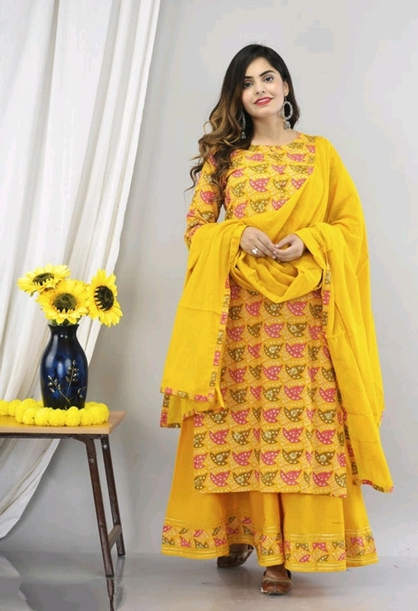 Women Rayon Attractive Kurta with Dupatta set1 - S