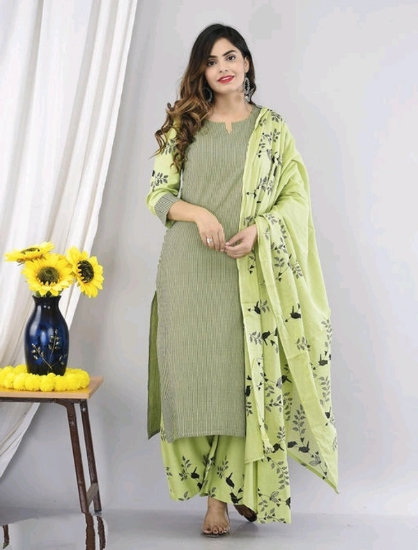 Women Rayon Attractive Kurta with Dupatta set2 - L