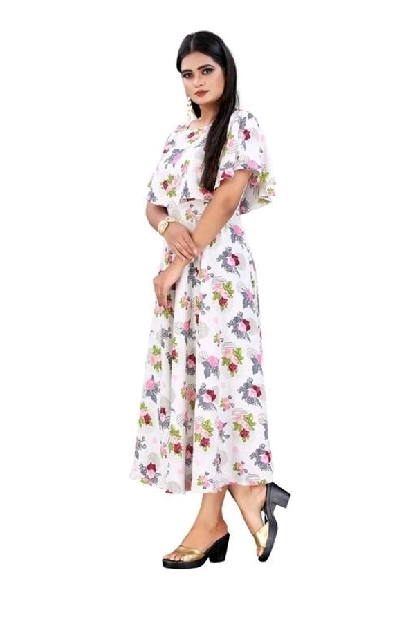 Women's Printed Crepe Dress 1 - L