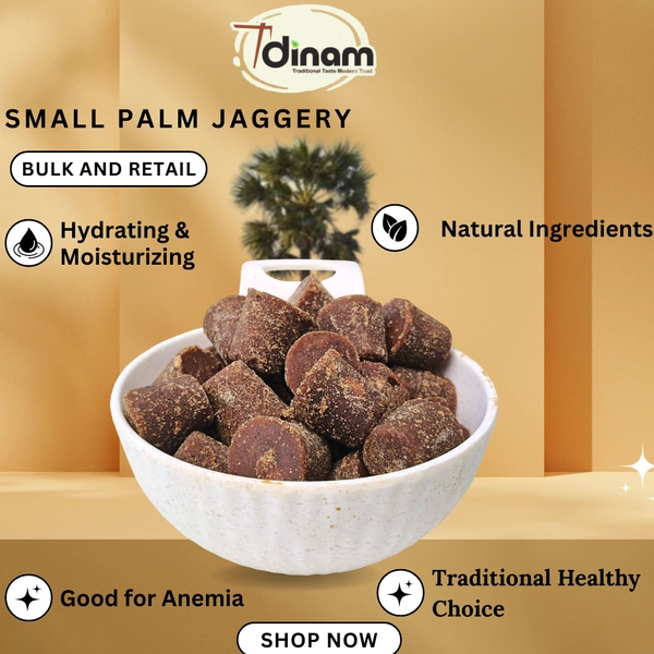 PALM JAGGERY SMALL (14G CUBES)-1KG - NORMAL COVER, 1