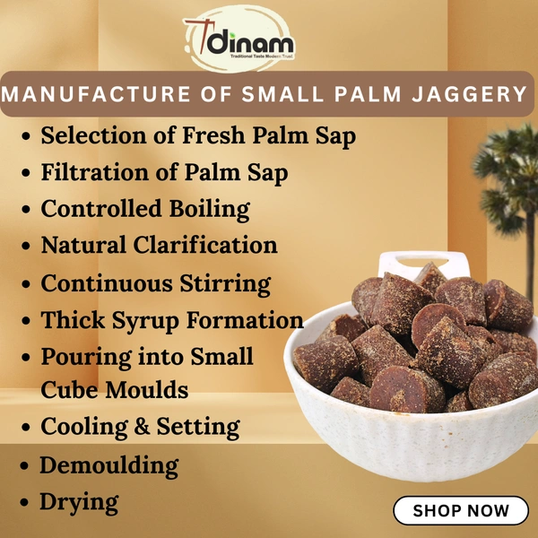 PALM JAGGERY SMALL (14G CUBES)-1KG - NORMAL COVER, 1