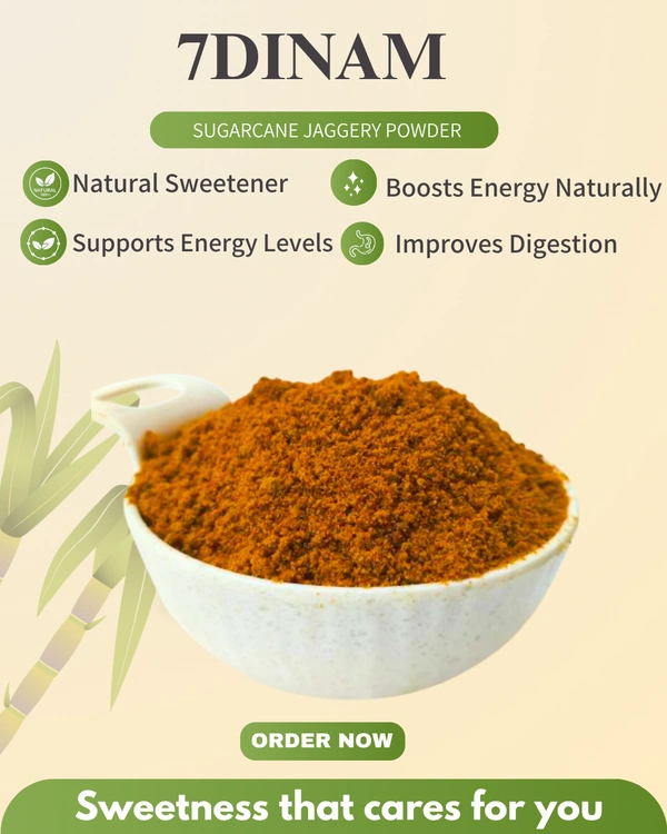 SUGARCANE JAGGERY POWDER 1KG  - PRINTED POUCH, 1KG