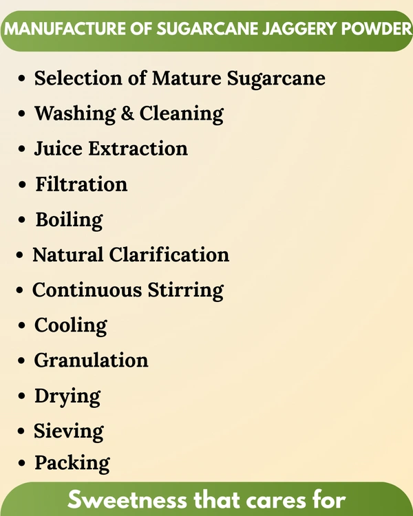 Sugarcane Jaggery powder 500g - PRINTED POUCH, 500G