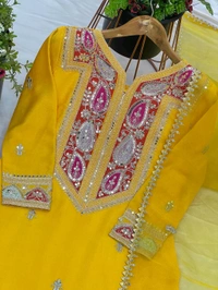 Haldi Special Heavy Embroidery Work Gharara Suit - M