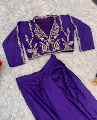 Indo Western Blouse + Dhoti Outfit - Free Size Upto 42inch Margin 44