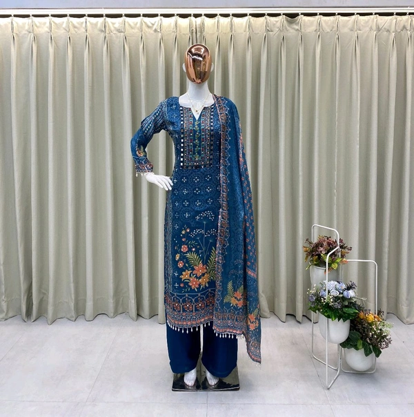 Real Mirror + Diamond Work Plazzo Suit - XXL