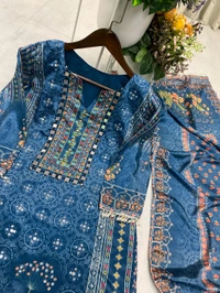 Real Mirror + Diamond Work Plazzo Suit - XXL