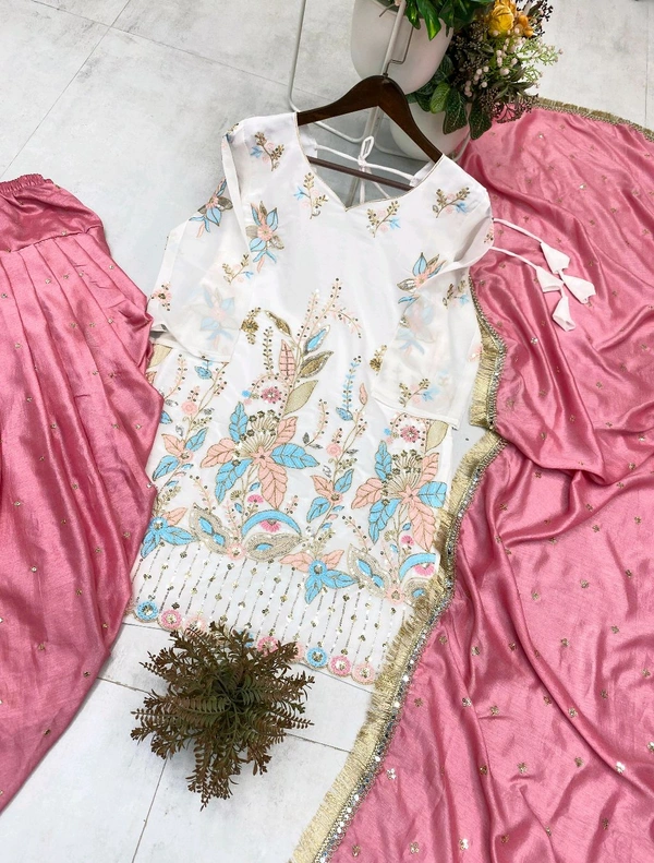 Designer Embroidery Work Farsi Salwar Suit - L