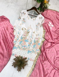 Designer Embroidery Work Farsi Salwar Suit - XXL