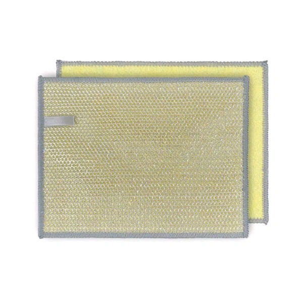 2 in 1 Steel Wire Dishes And Vessels Cleaning Color Cloth MC034