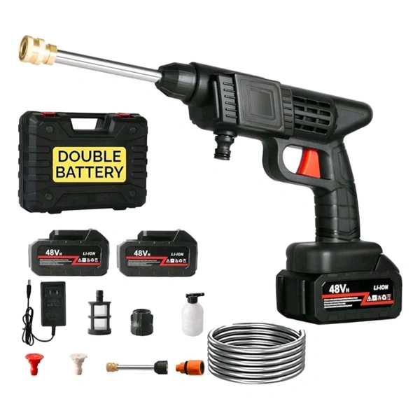 Original High Pressure Car Washing Gun With Powerful Rechargable Batteries (2 Batteries) MC062