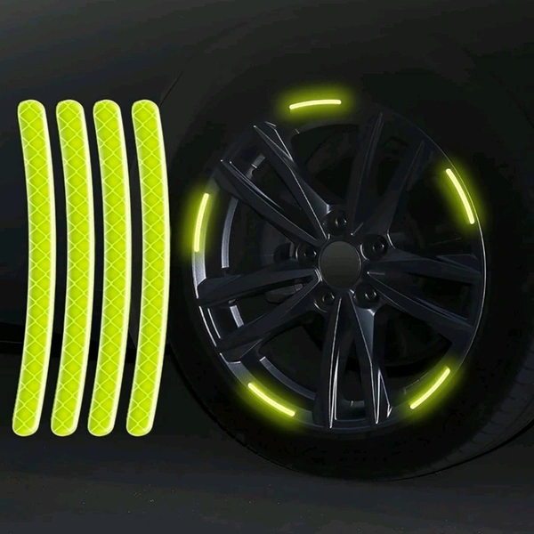 Reflective Tyre Stickers For Car And Bike (YELLOW 20Pcs) MC066