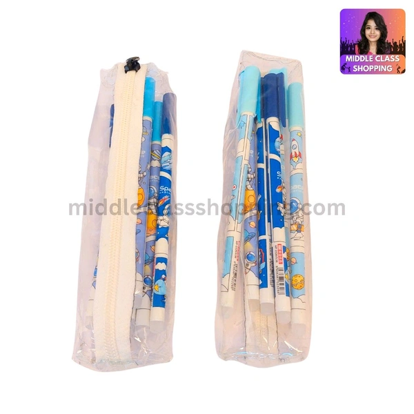Cute Transparent Pencil Pouch With Zip MC217