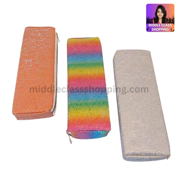 Luxury Designed Cute Big Sized Glittering Shining Pencil Pouch With Zip MC219