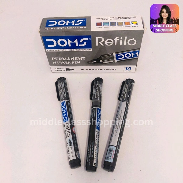 Doms Bullet Tip Permanent Marker Pen (BLACK) MC239