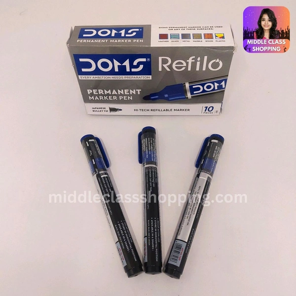 Doms High Quality Bullet Tip Permanent Marker Pen (BLUE) MC241