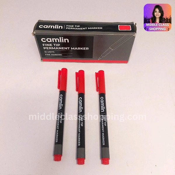 Camlin Fine Tip Permanent Marker CD Marker (RED) MC246