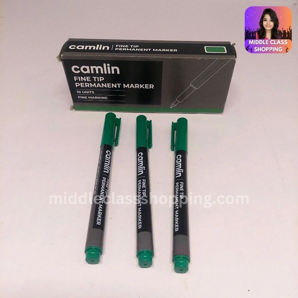 Camlin Fine Tip Permanent Marker CD Marker (GREEN) MC247