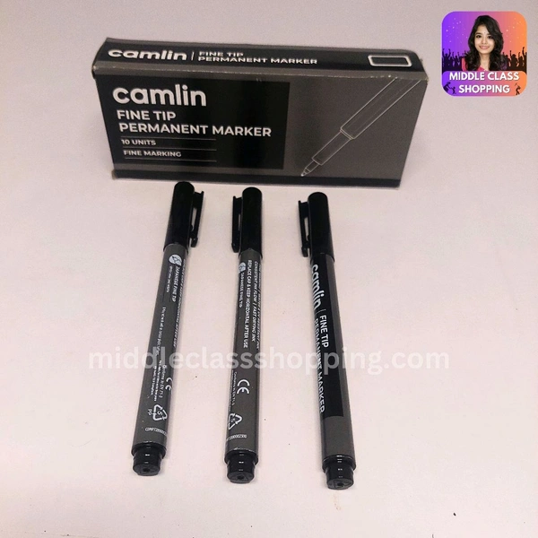 Camlin Fine Tip Permanent Marker CD Marker (BLACK) MC248