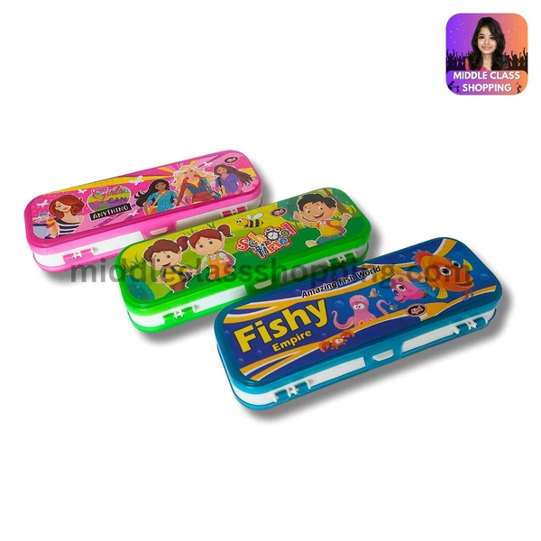 Kids Favoruite Double Sided Cartoon Printed Pencil Box (19.5×6.8cms) MC325